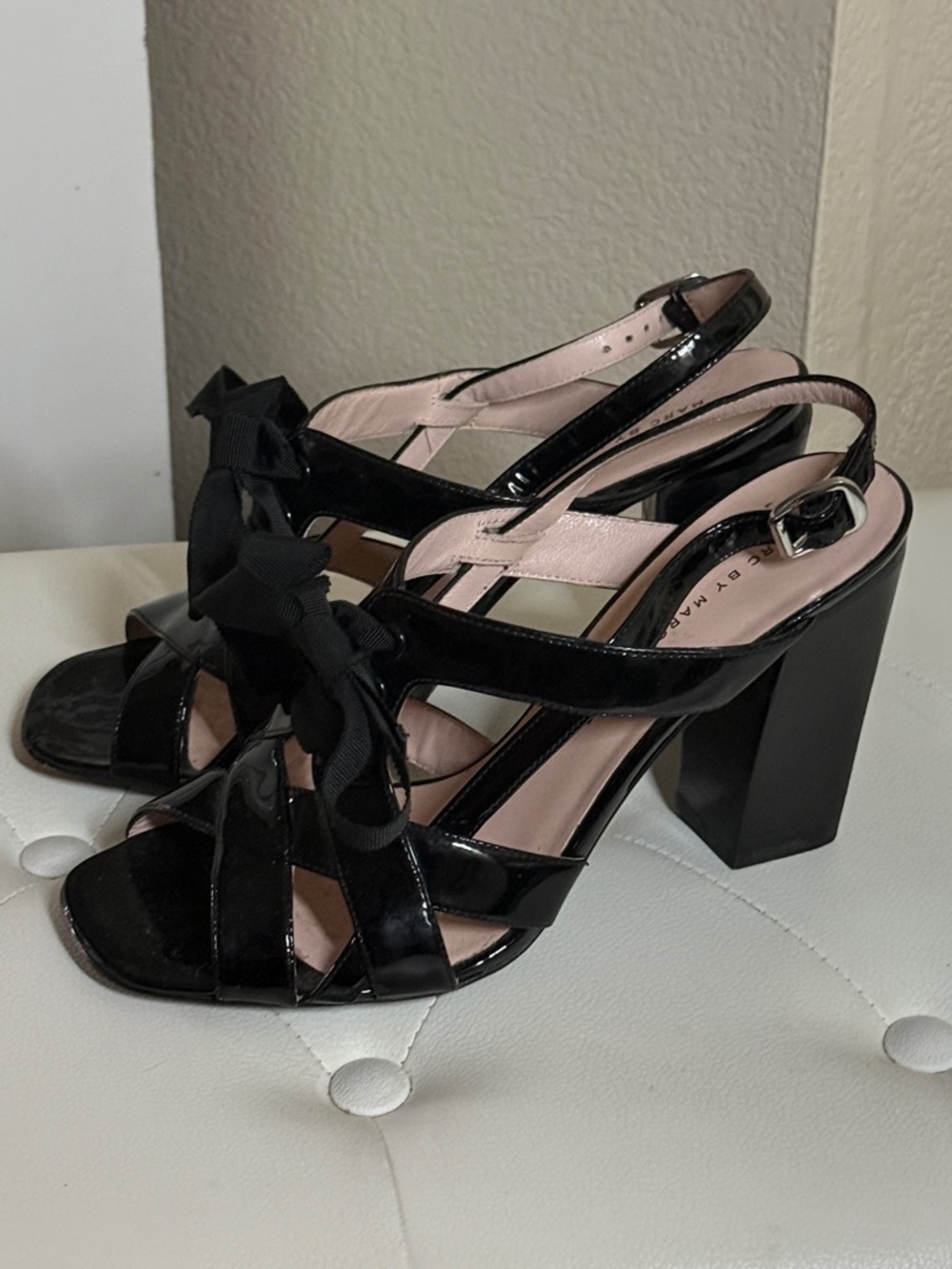 Marc by Marc Jacobs Black Strappy Heel with Bow